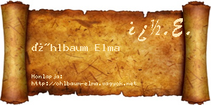 Öhlbaum Elma névjegykártya
